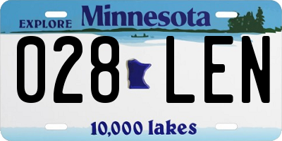 MN license plate 028LEN