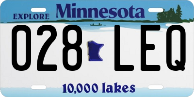 MN license plate 028LEQ