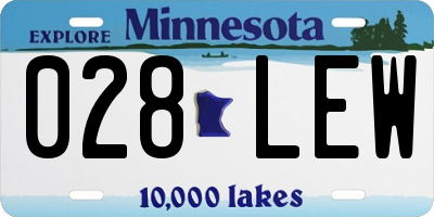 MN license plate 028LEW