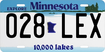 MN license plate 028LEX