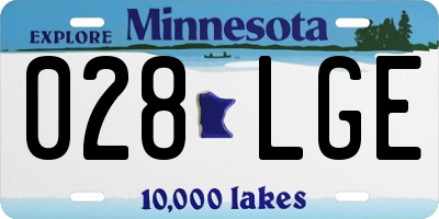 MN license plate 028LGE