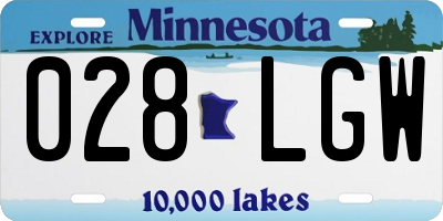 MN license plate 028LGW