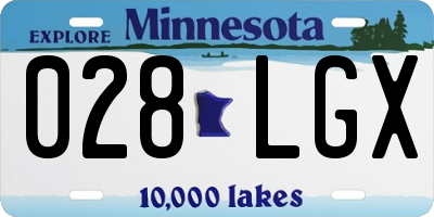 MN license plate 028LGX