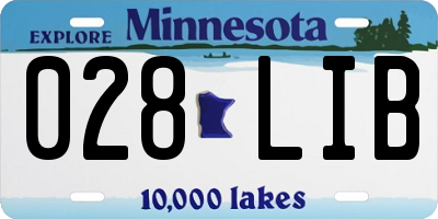 MN license plate 028LIB