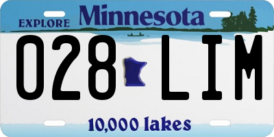 MN license plate 028LIM