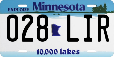 MN license plate 028LIR