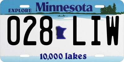 MN license plate 028LIW