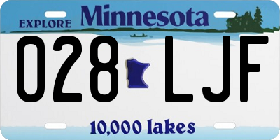 MN license plate 028LJF