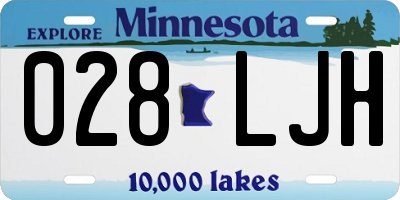 MN license plate 028LJH