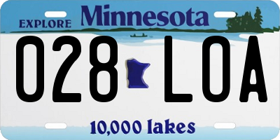 MN license plate 028LOA