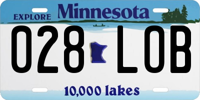 MN license plate 028LOB