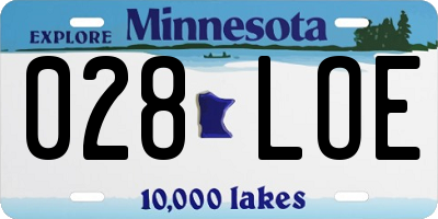 MN license plate 028LOE