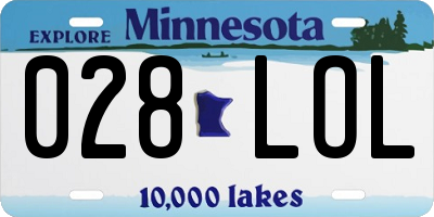 MN license plate 028LOL