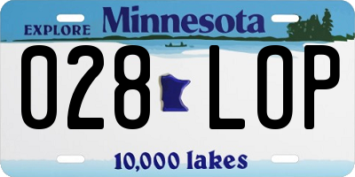 MN license plate 028LOP