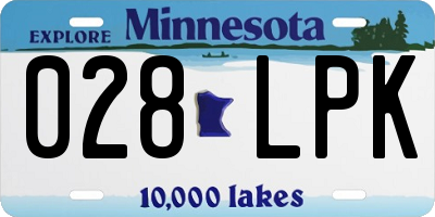 MN license plate 028LPK