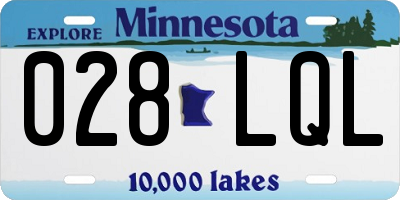 MN license plate 028LQL