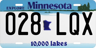 MN license plate 028LQX