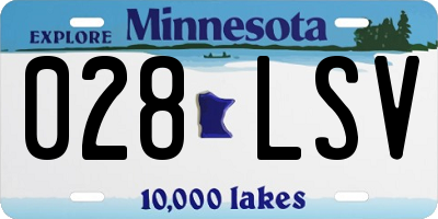 MN license plate 028LSV