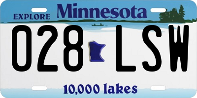 MN license plate 028LSW