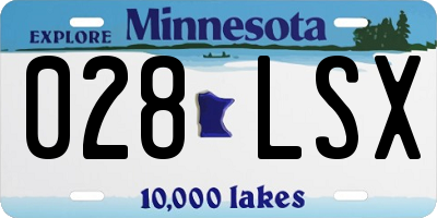 MN license plate 028LSX