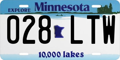MN license plate 028LTW