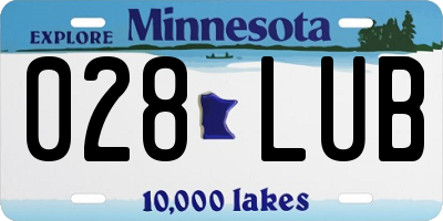 MN license plate 028LUB