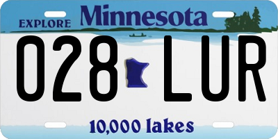 MN license plate 028LUR