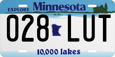 MN license plate 028LUT