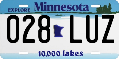 MN license plate 028LUZ