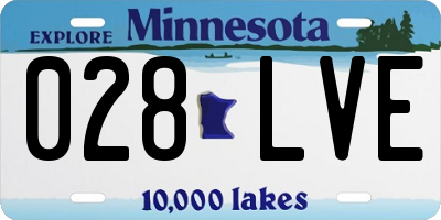 MN license plate 028LVE