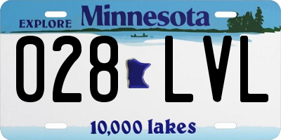 MN license plate 028LVL