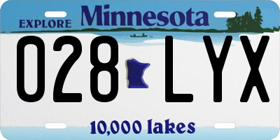 MN license plate 028LYX