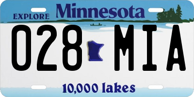MN license plate 028MIA