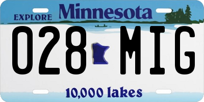 MN license plate 028MIG