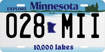 MN license plate 028MII