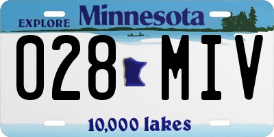 MN license plate 028MIV
