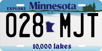 MN license plate 028MJT