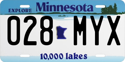 MN license plate 028MYX