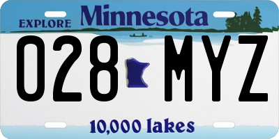 MN license plate 028MYZ