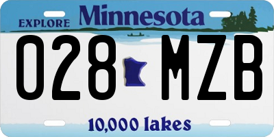 MN license plate 028MZB