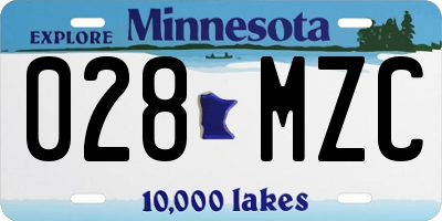 MN license plate 028MZC