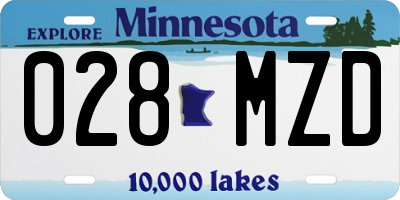 MN license plate 028MZD