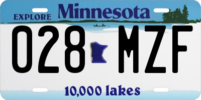MN license plate 028MZF