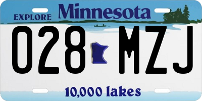 MN license plate 028MZJ