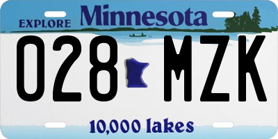 MN license plate 028MZK