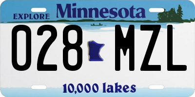 MN license plate 028MZL