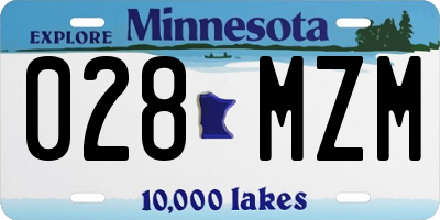 MN license plate 028MZM
