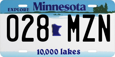MN license plate 028MZN