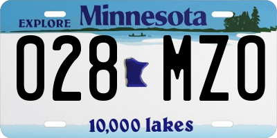 MN license plate 028MZO