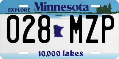 MN license plate 028MZP